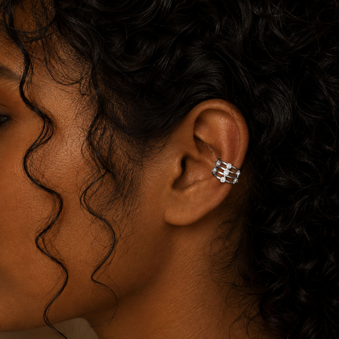 Triple Row Cuff Earrings
