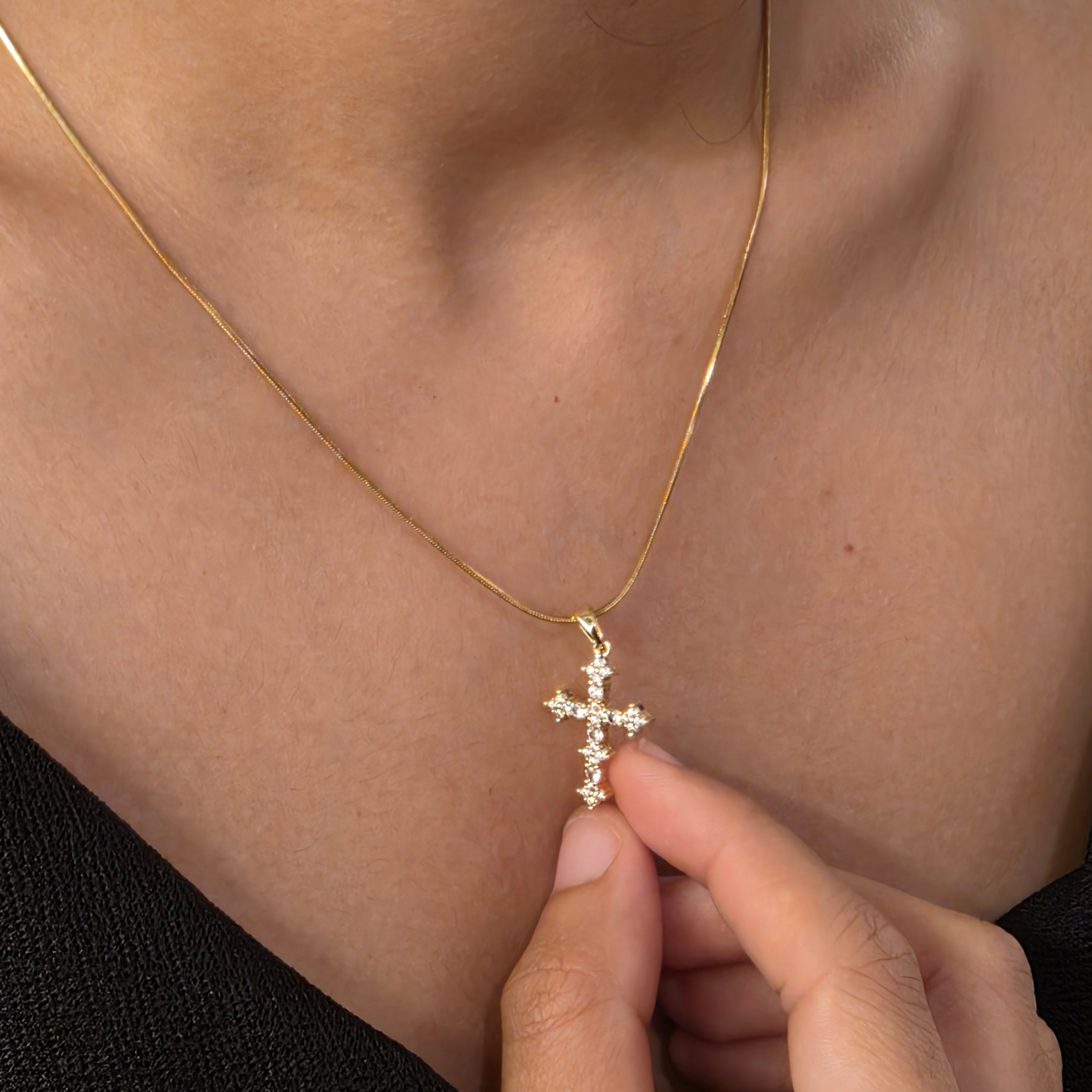 Pave Cross Necklace