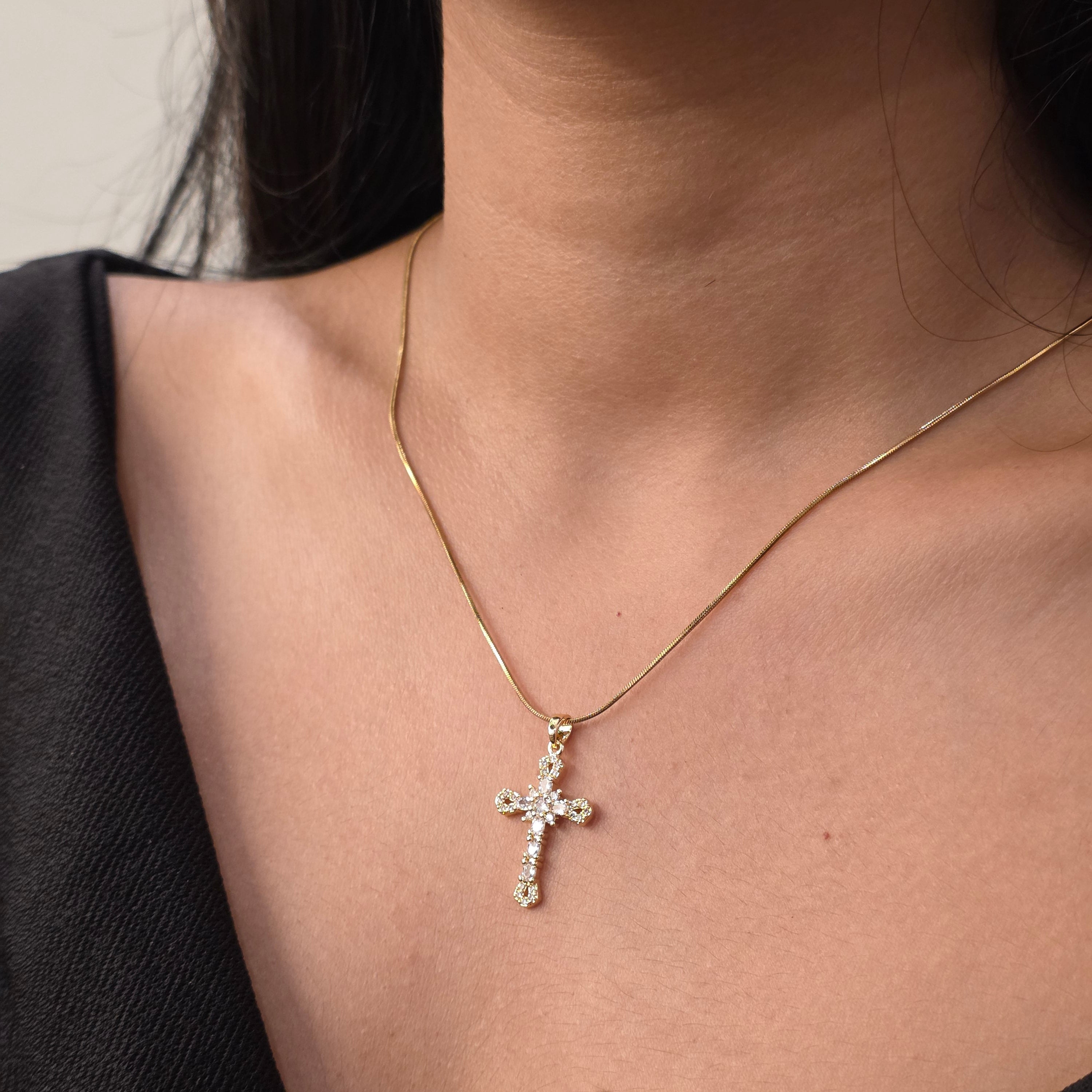 Cross Cluster Necklace
