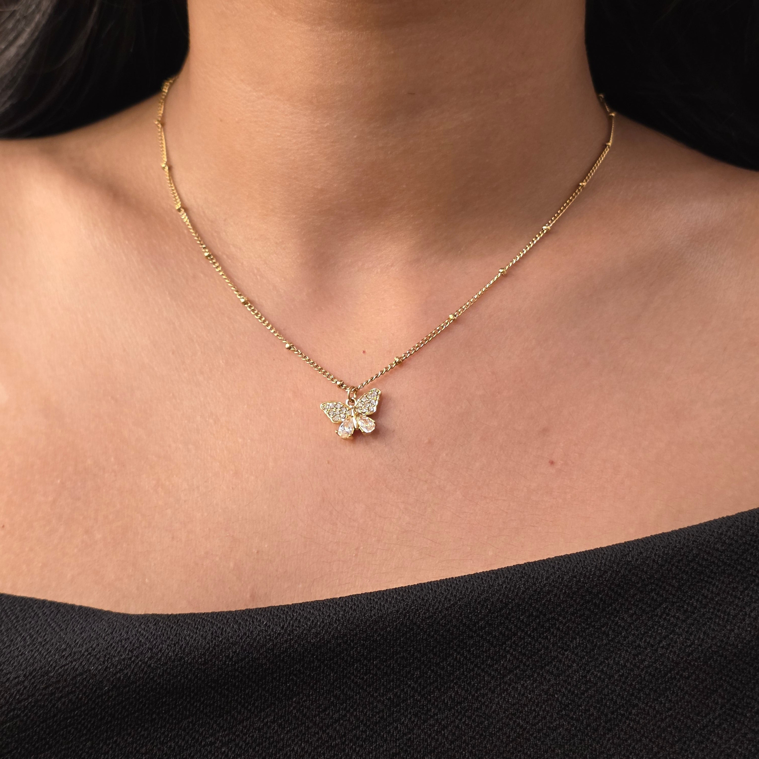 Pave Butterfly Necklace