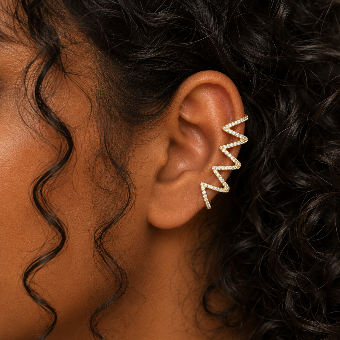 Zigzag Crown Cuff Earrings