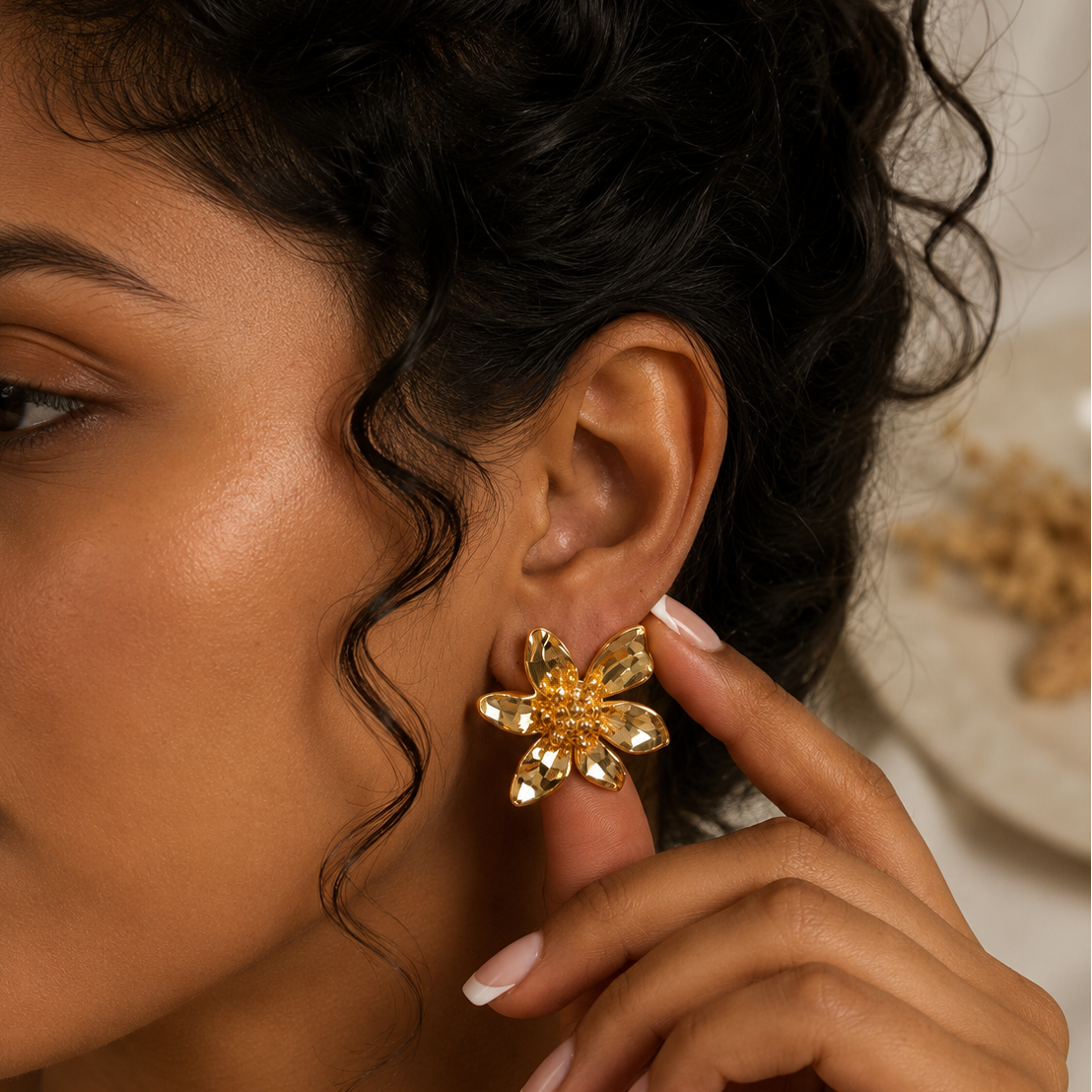 Faceted Petal Studs