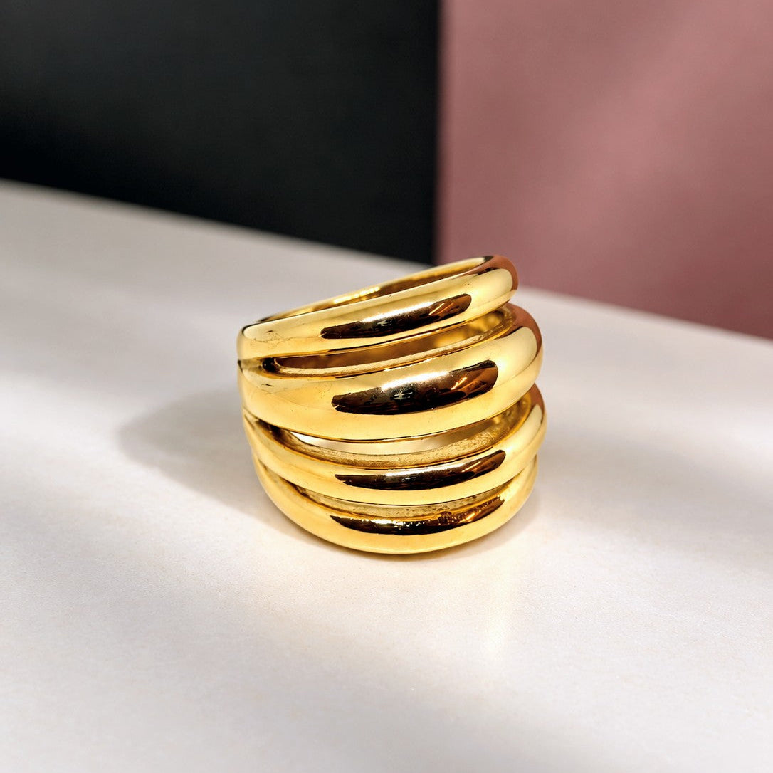 Graduated Rib Statement Ring