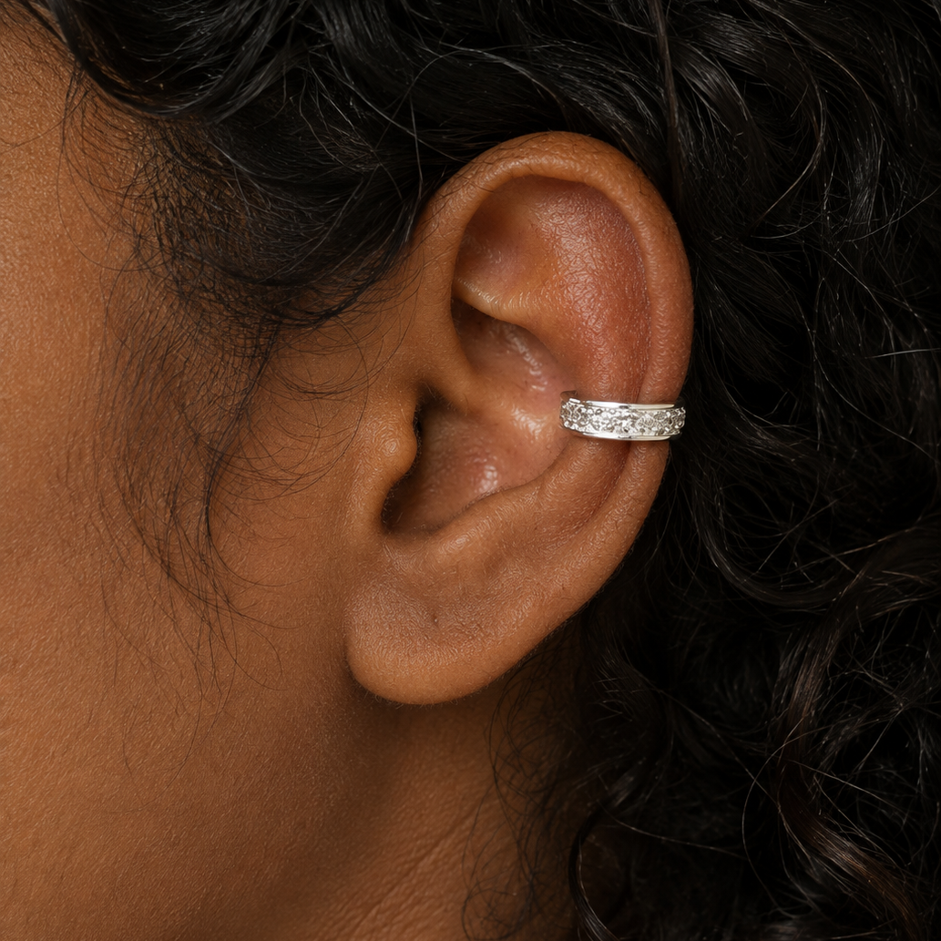 Baguette Row Cuff Earrings