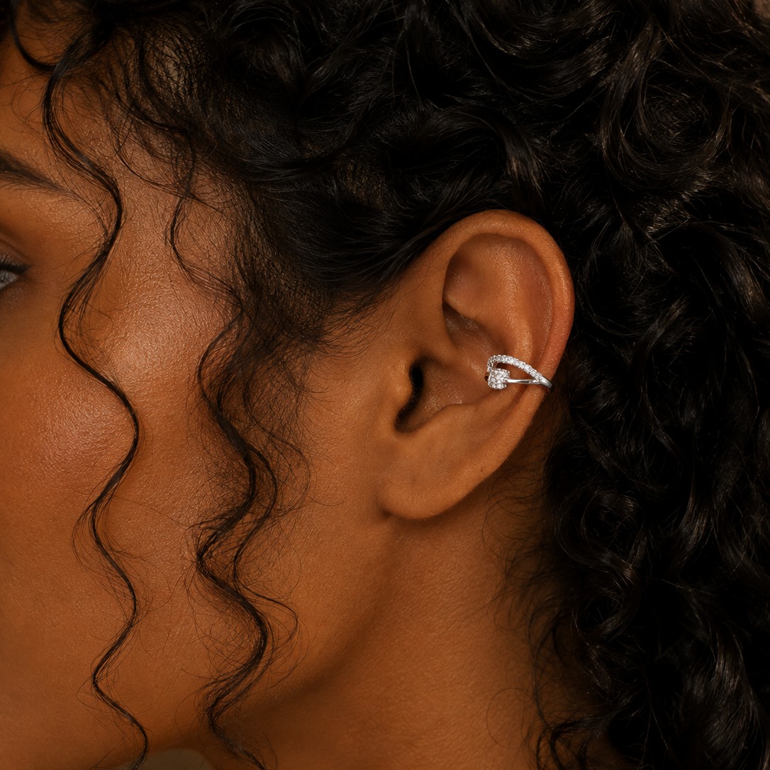 Wave Cluster Cuff Earrings