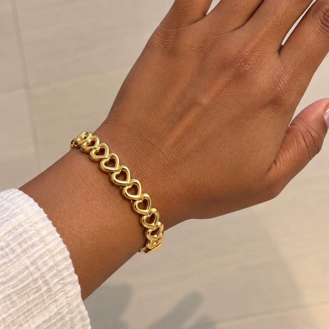 Open Heart Link Bracelet