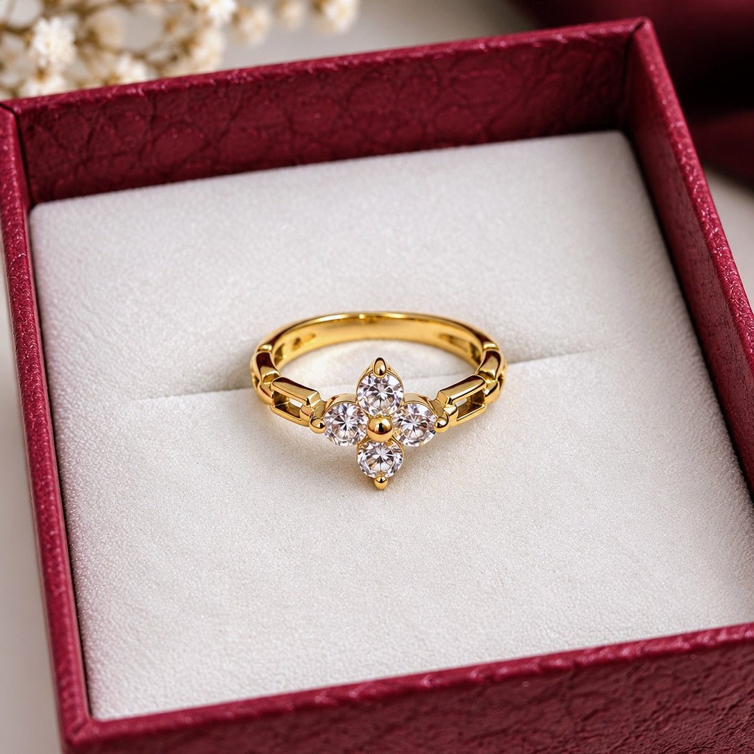 Four Stone Clover Ring