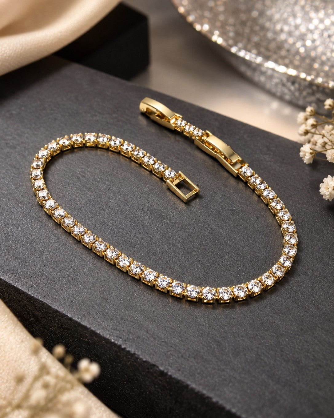 Round Cut Prong Tennis Bracelet
