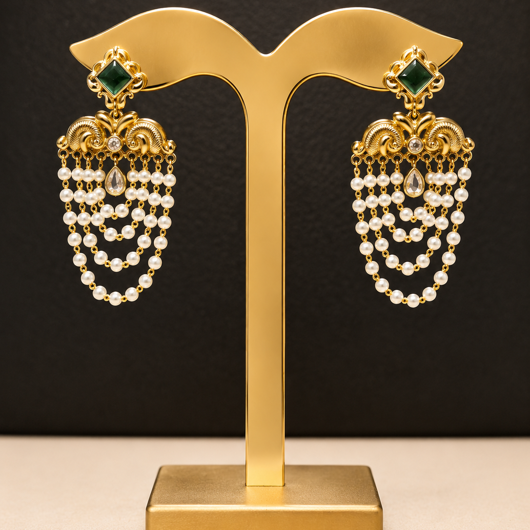 Pearl Cascade Chandelier Earrings