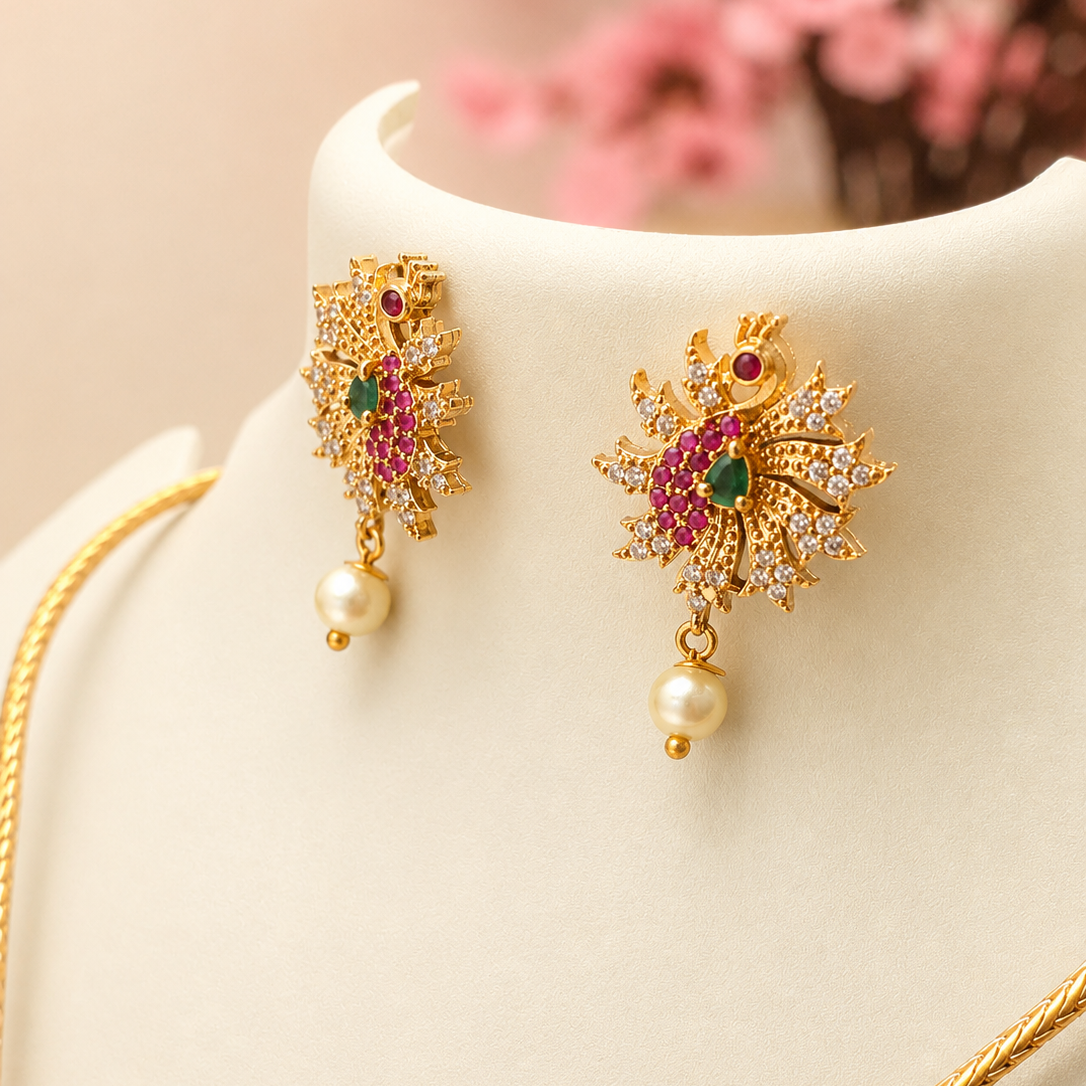 Peacock Drop Necklace