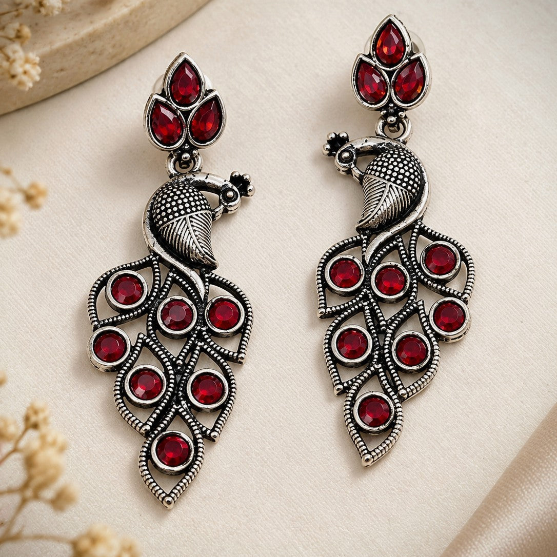 Peacock Vine Drop Earrings