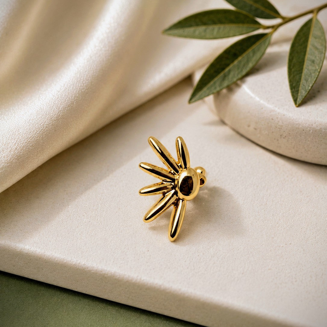 Sunburst Dome Cuff Earrings