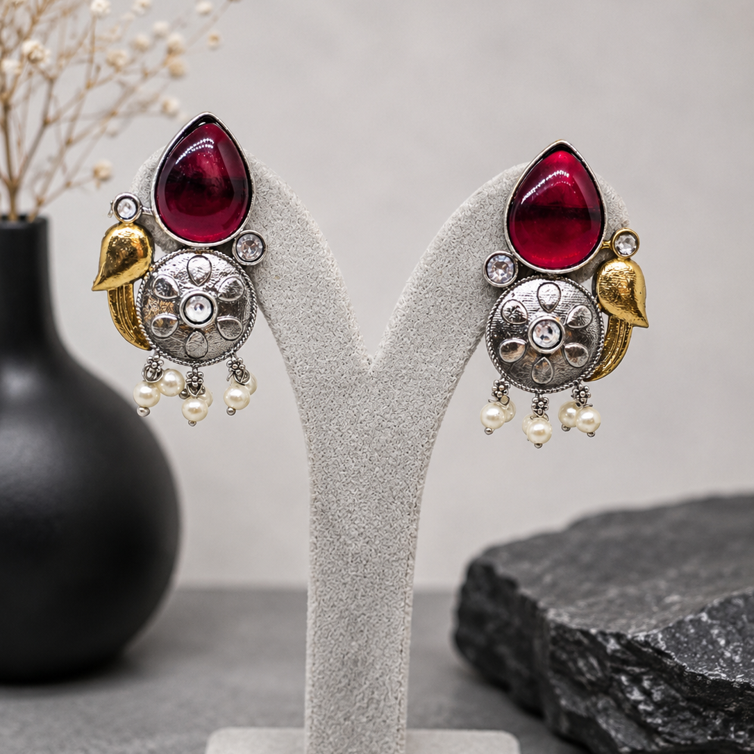 Crimson Bird Earrings