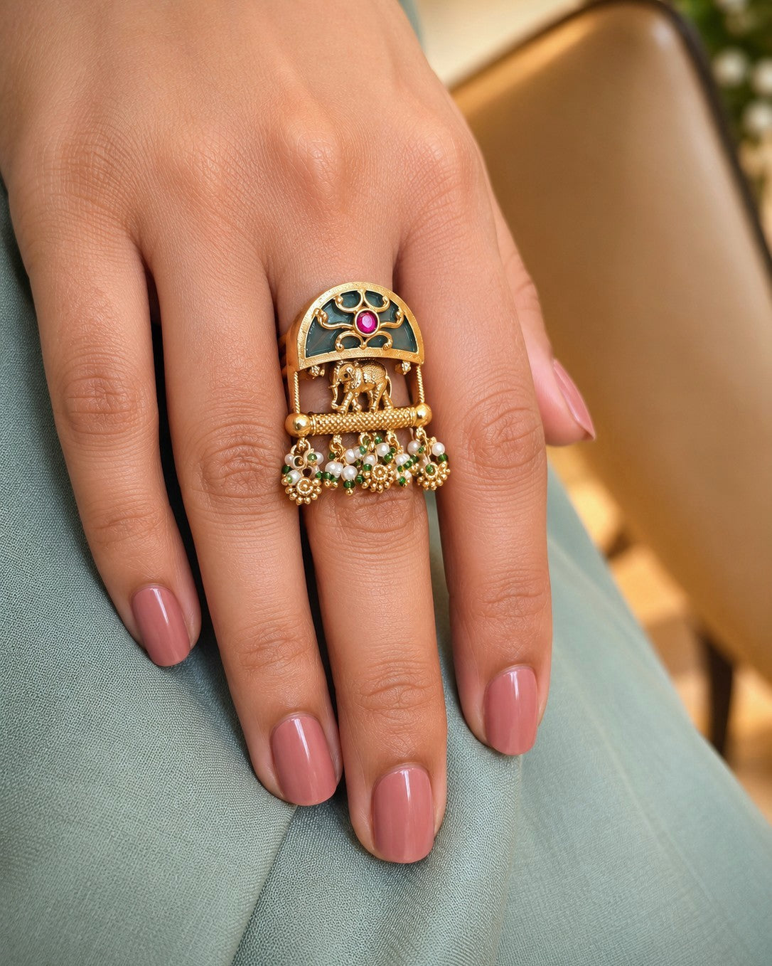 Elephant Arch Fringe Ring