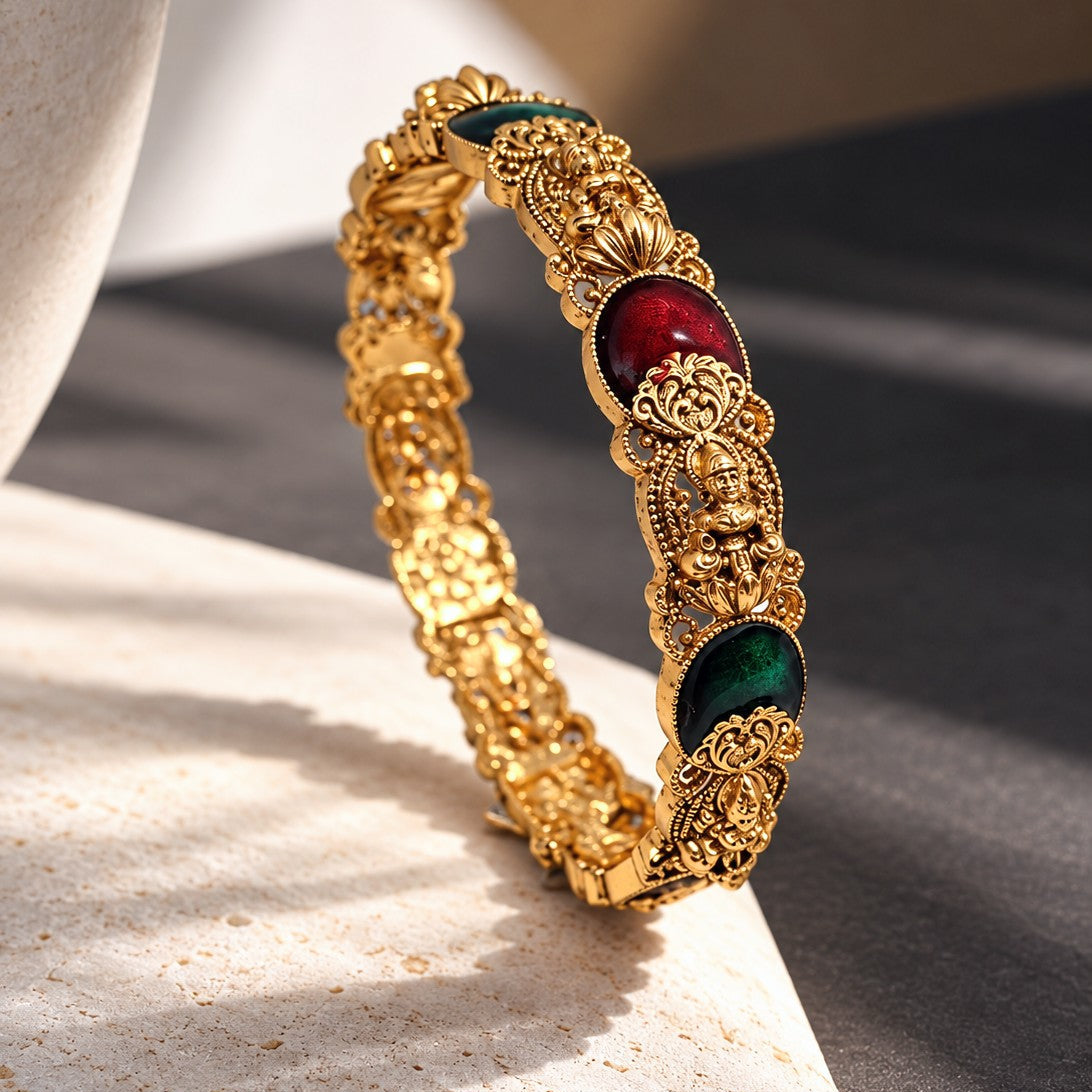 Ornate Temple Medallion Bangle