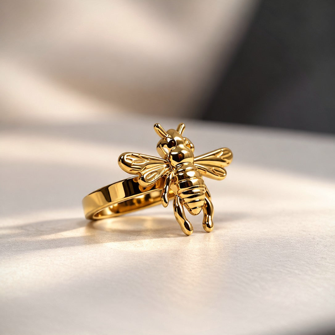 Honey Bee Adjustable Open Ring