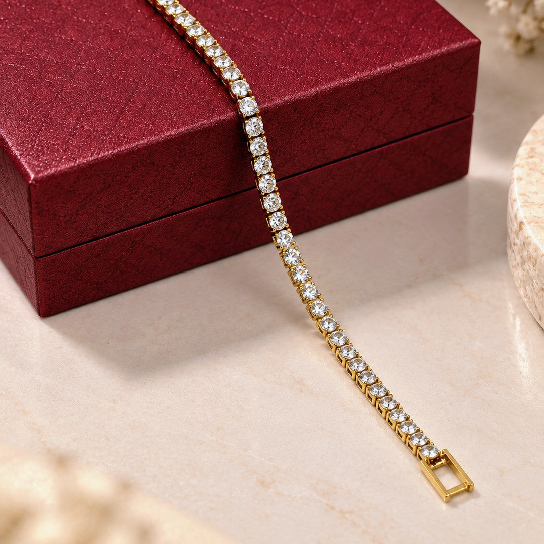 Round Cut Prong Tennis Bracelet