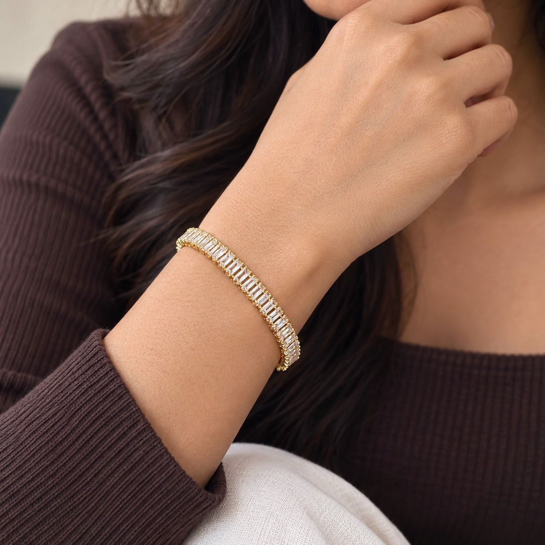 Beaded Edge Baguette Bracelet