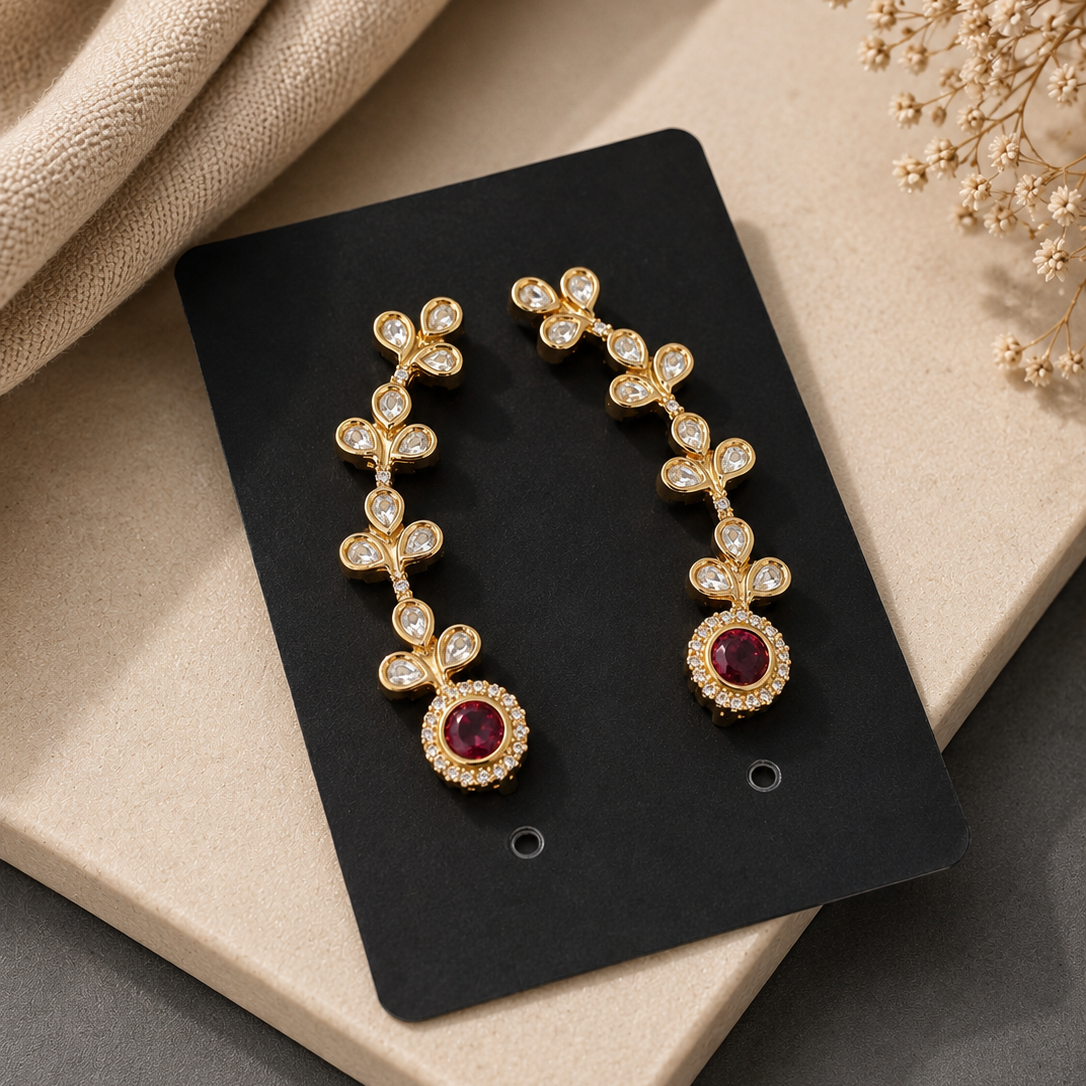 Kundan Vine Cuff Earrings