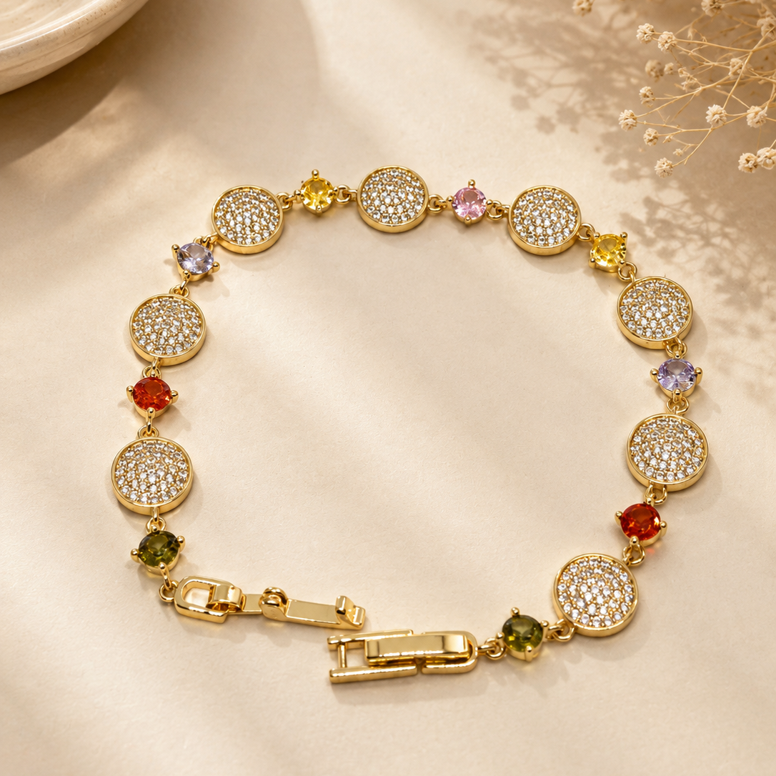 Rainbow Disc Bracelet