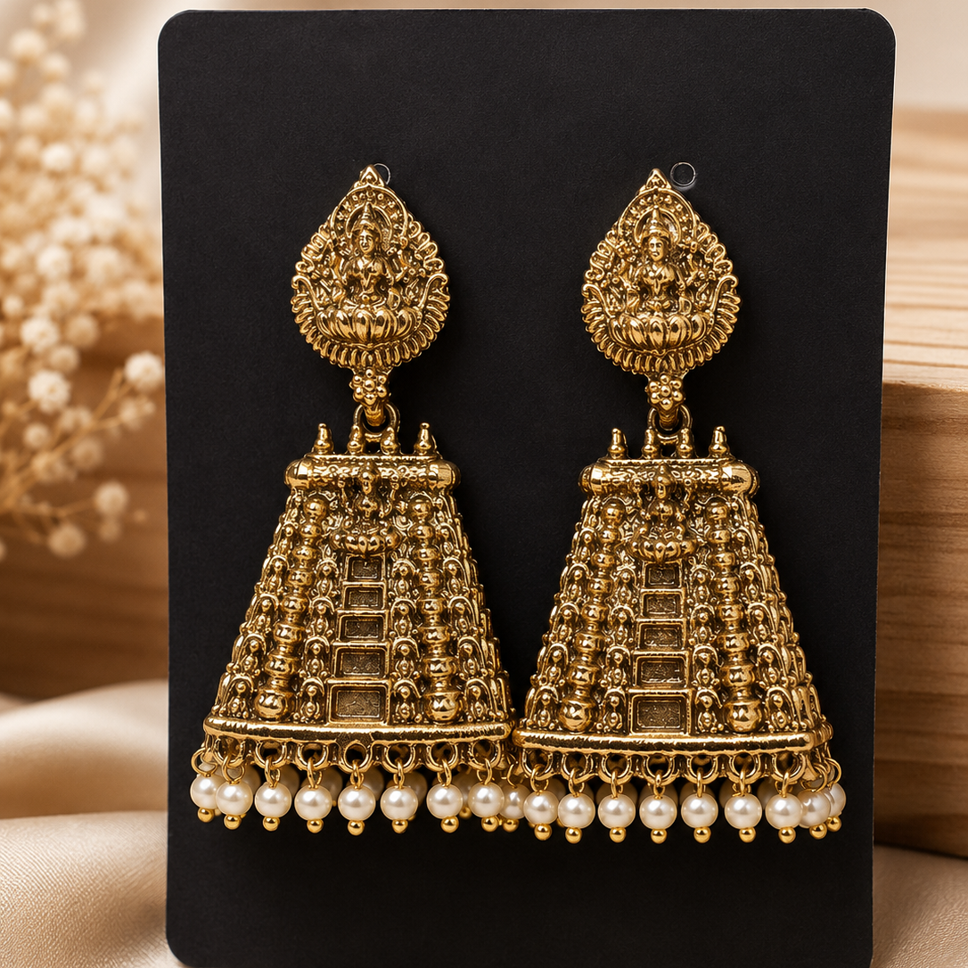 Temple Jhumka Earrings
