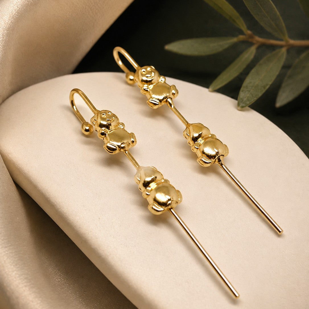 Bear Charm Cuff Earrings