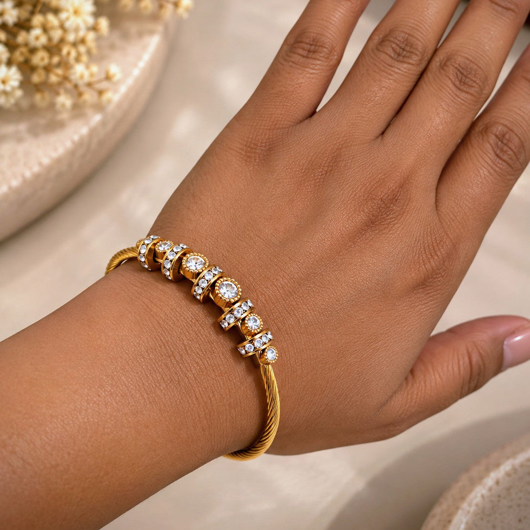 Pave Cluster Cuff Bracelet
