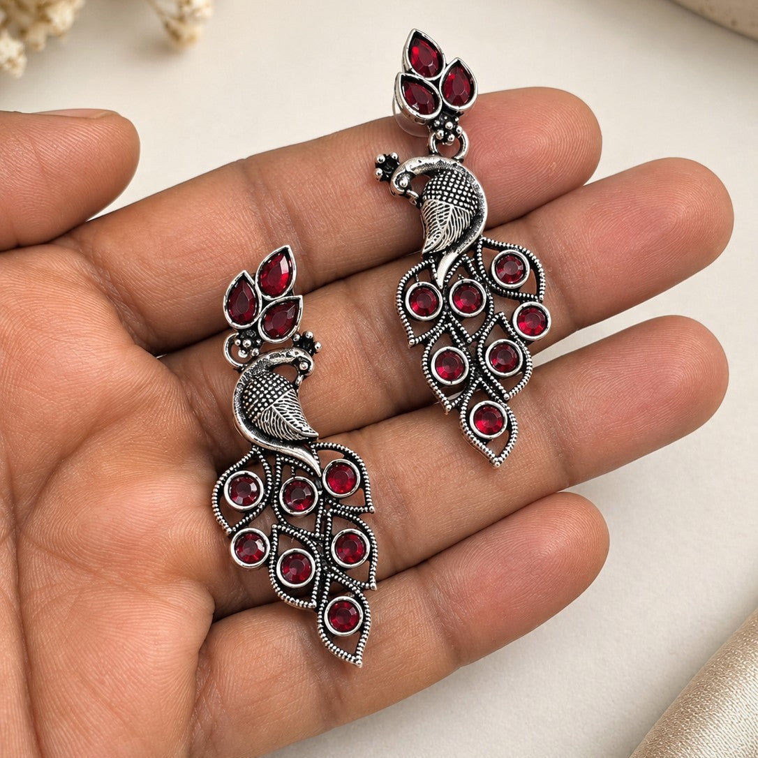 Peacock Vine Drop Earrings