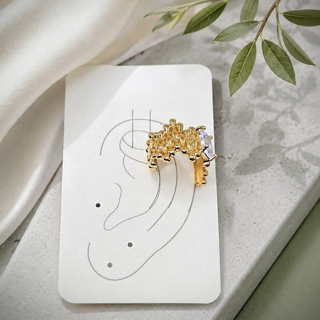 Textured CZ Cuff Earrings