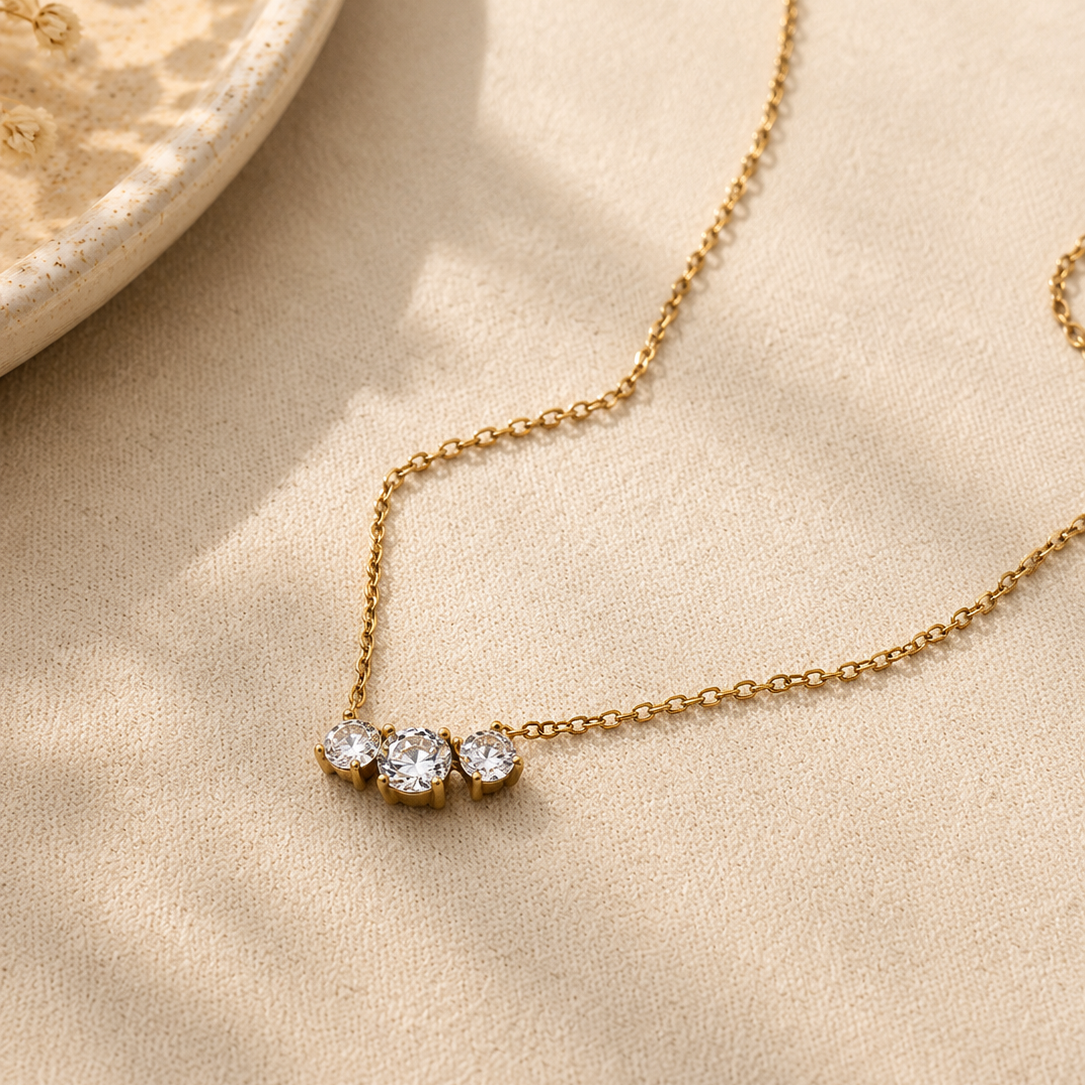 Trio Stone Necklace