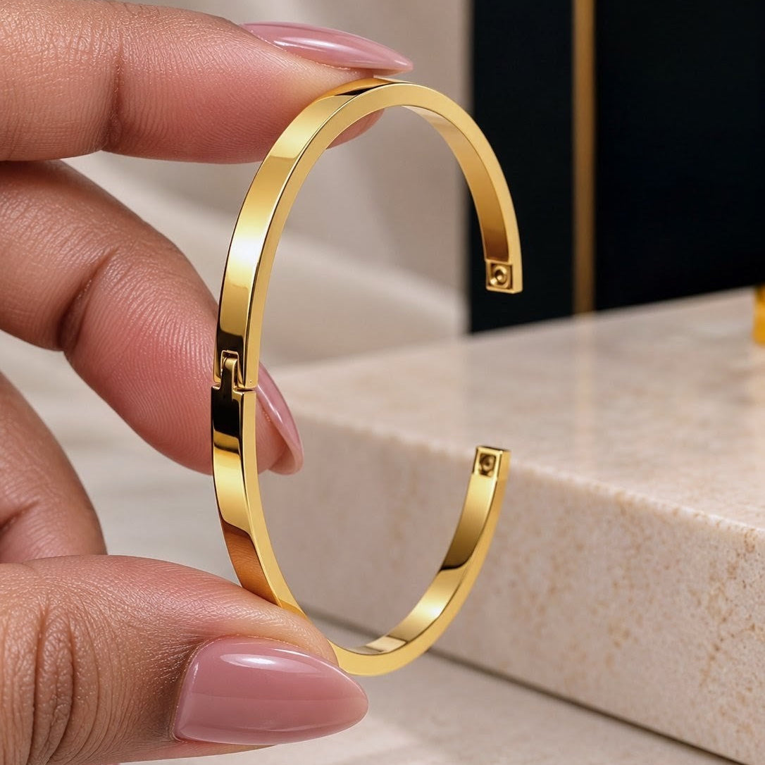 Flat Edge Hinge Bangle