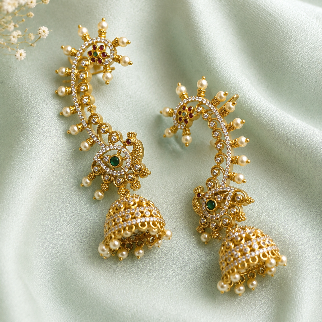 Ear Cuff Jhumka Earrings