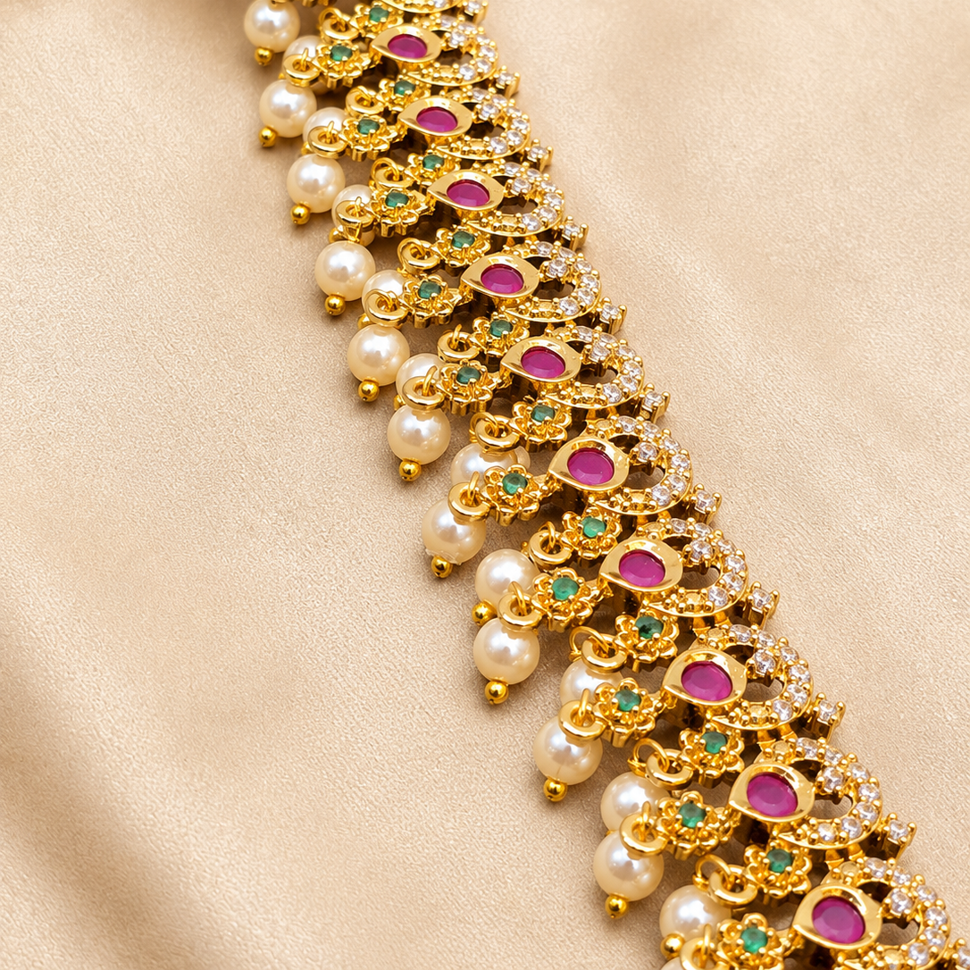 Pearl Fringe Long Necklace