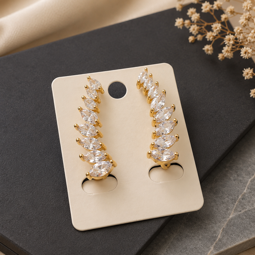 Crystal Climber Cuff Earrings