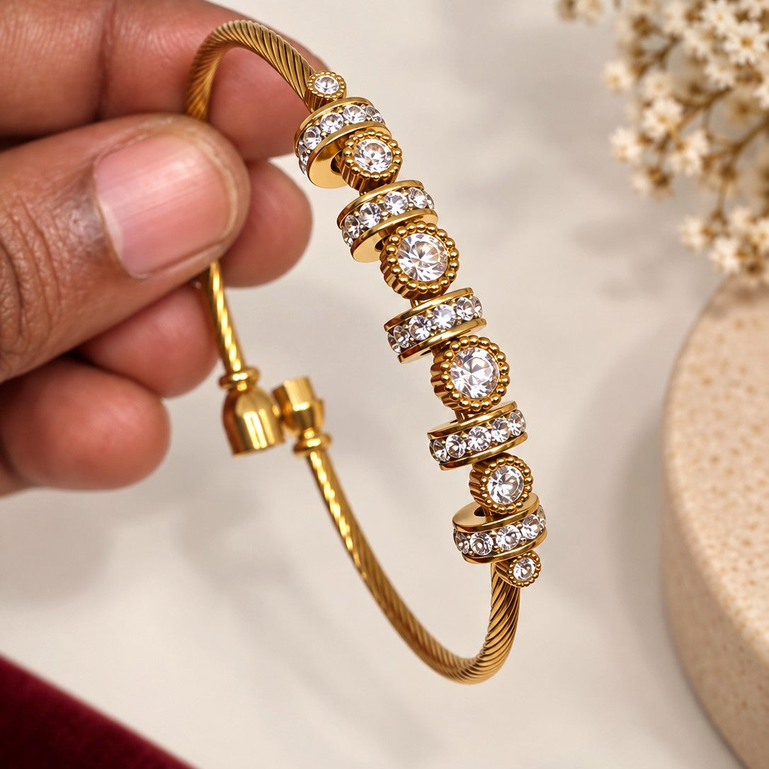 Pave Cluster Cuff Bracelet