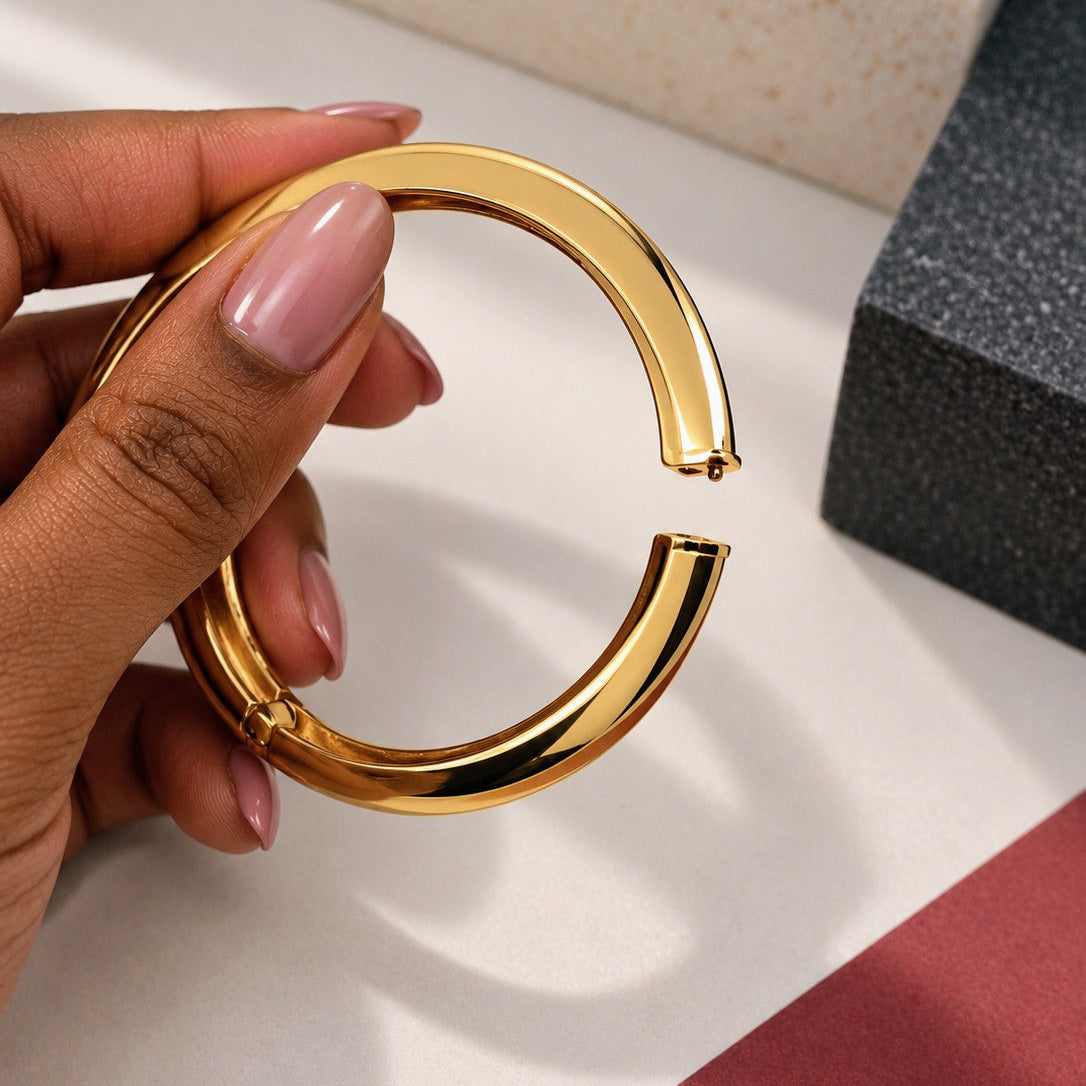 Chunky Domed Hinge Bangle