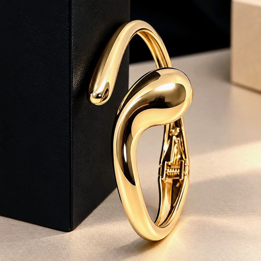 Sculptural Bypass Teardrop Cuff