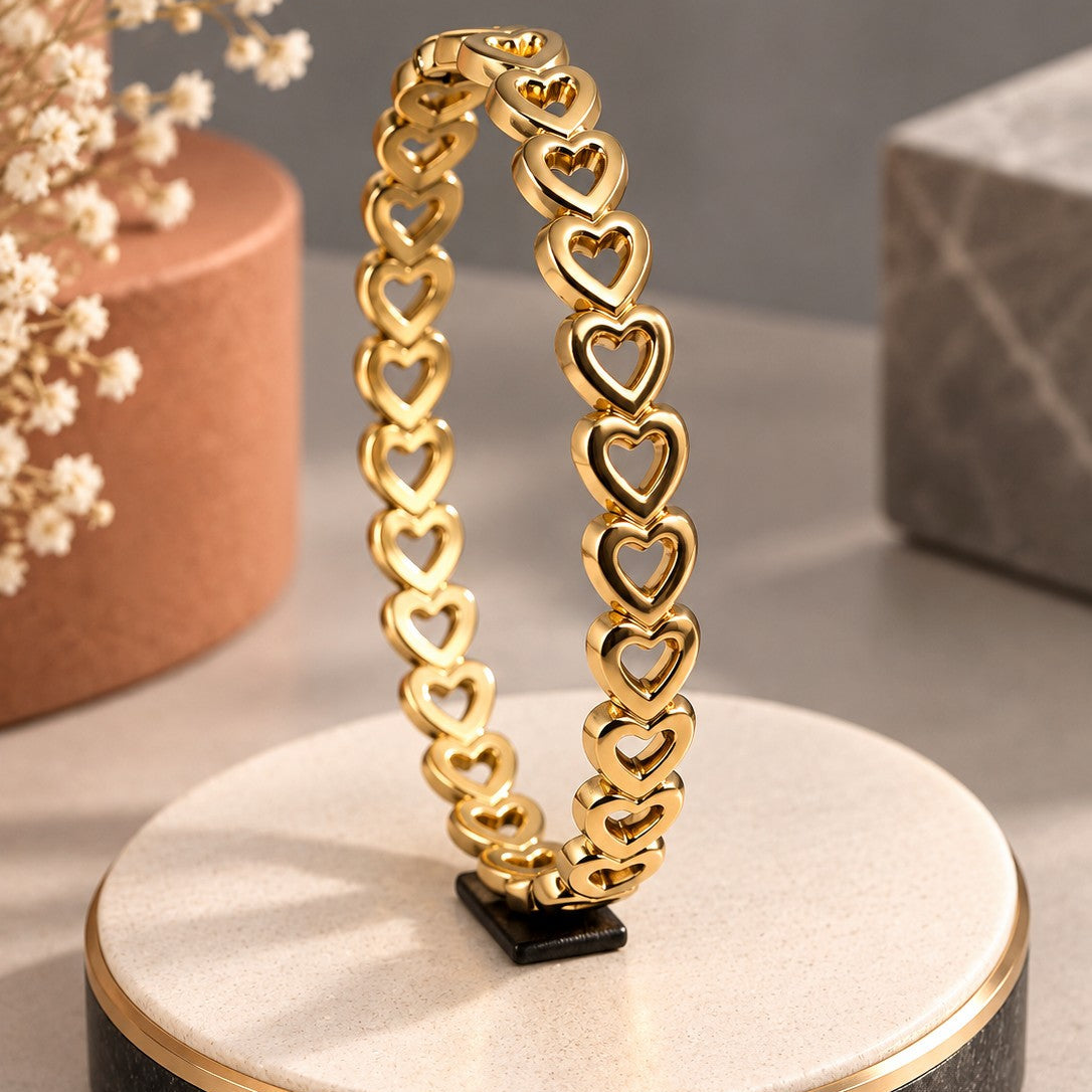Open Heart Link Bracelet