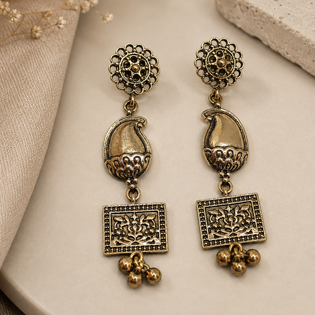 Temple Paisley Drop Earrings