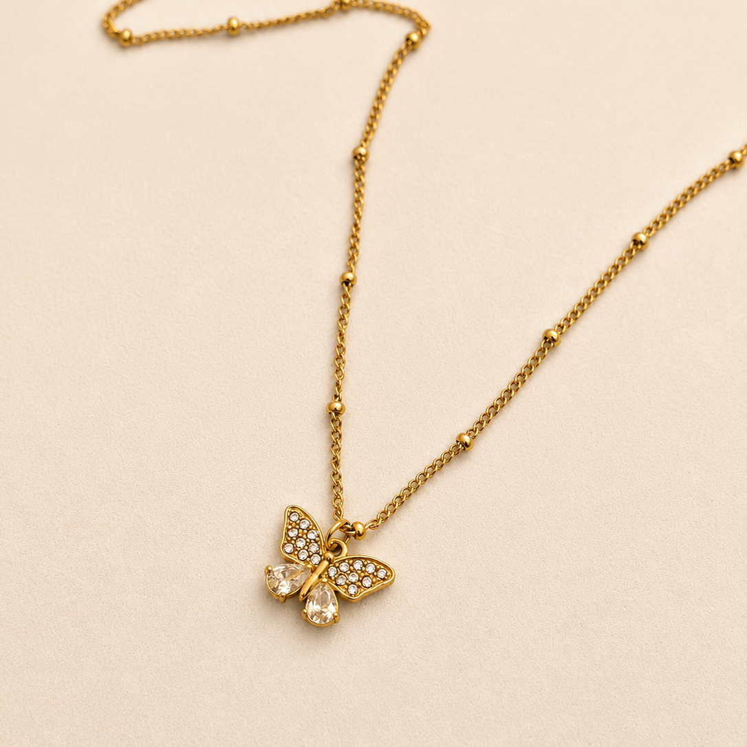 Pave Butterfly Necklace
