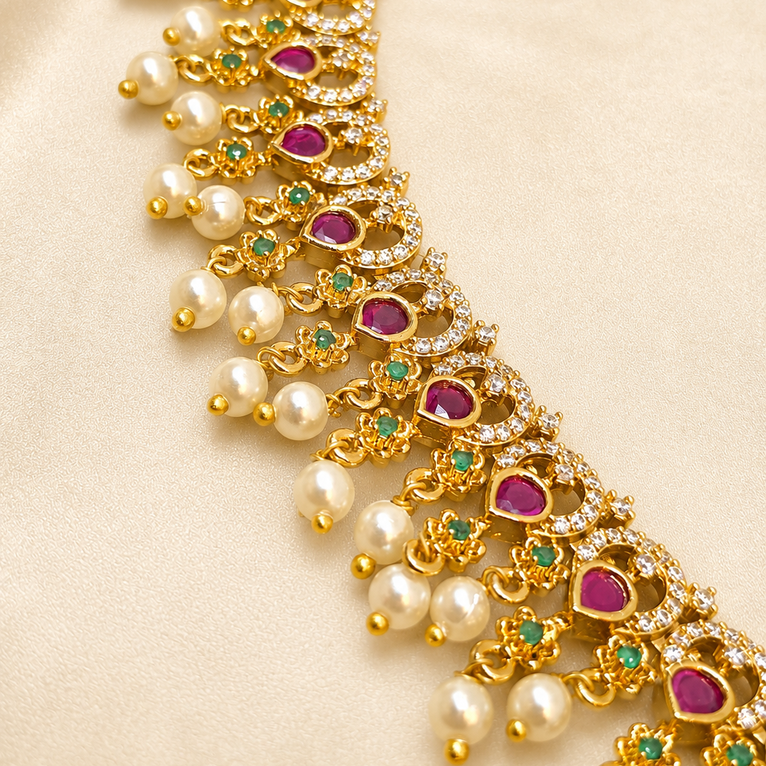Pearl Fringe Short Necklace