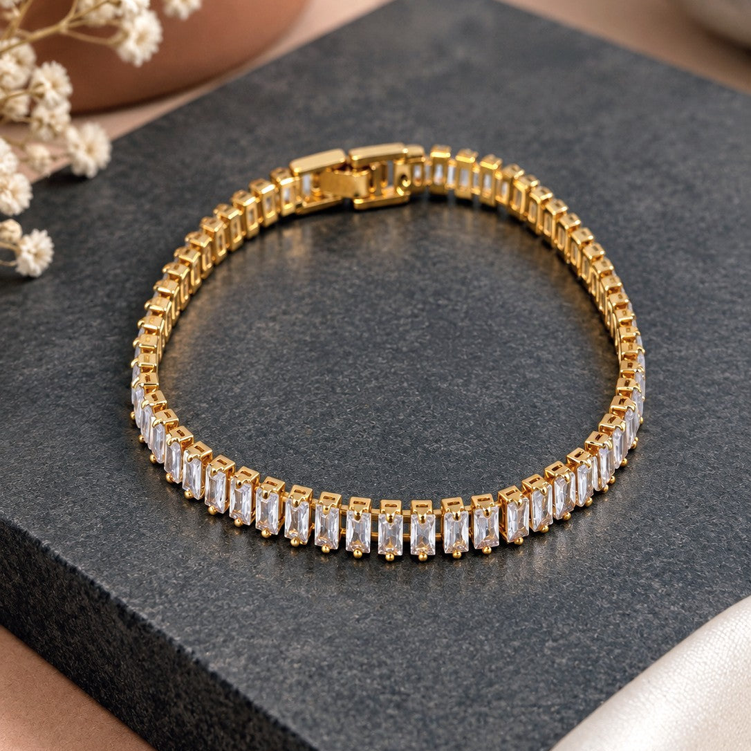 Beaded Edge Baguette Bracelet