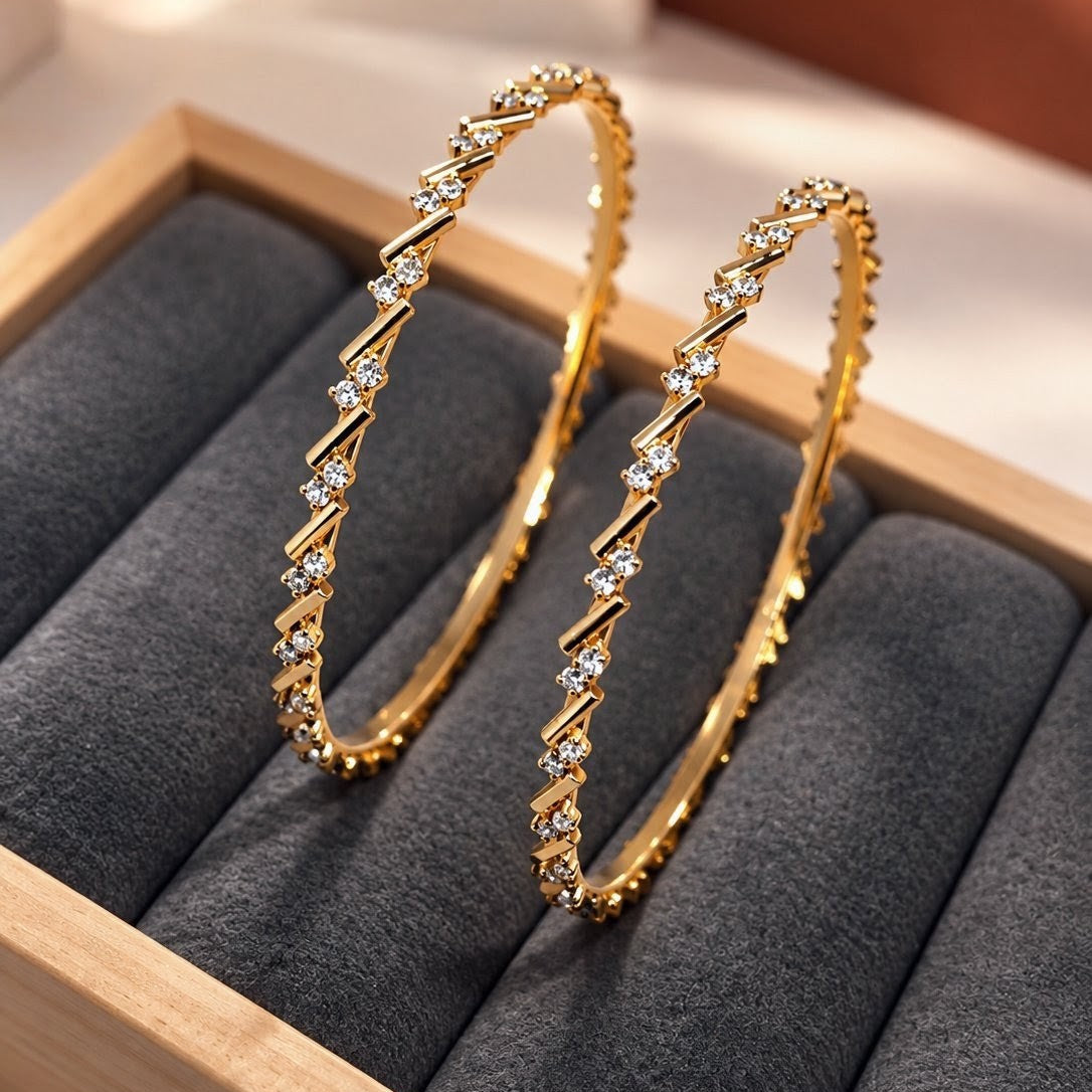 Zigzag Stone Bar Bangle