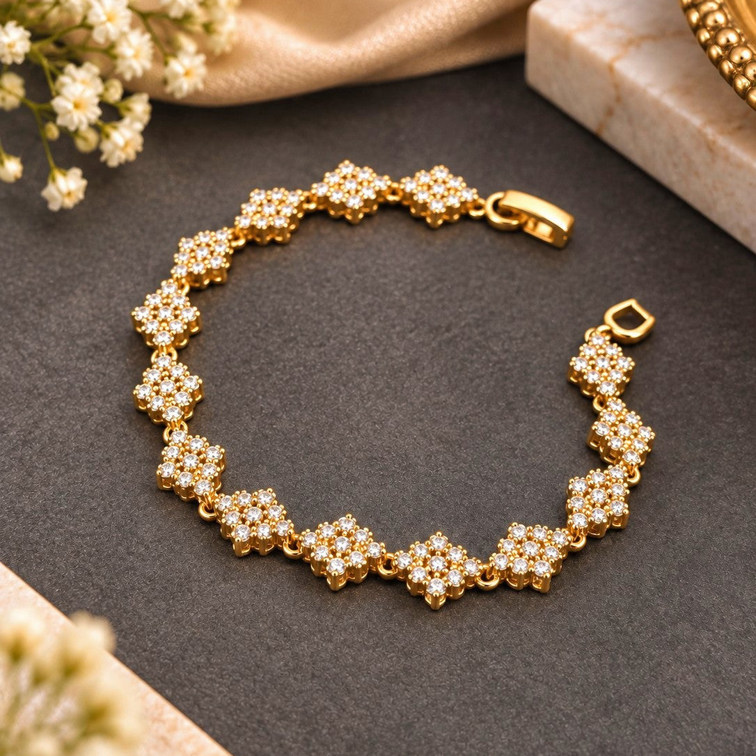 Flower Cluster Link Bracelet