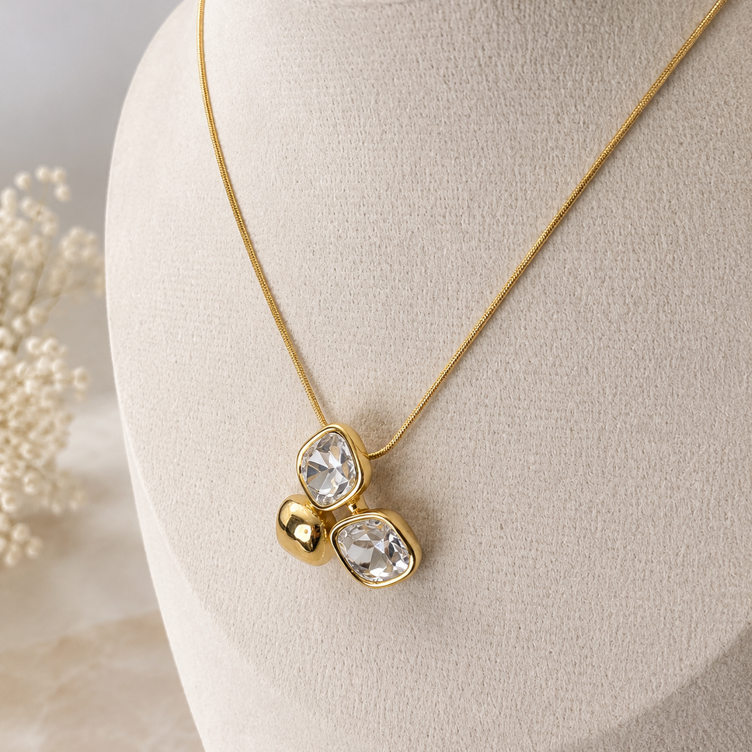 Cushion Cluster Necklace