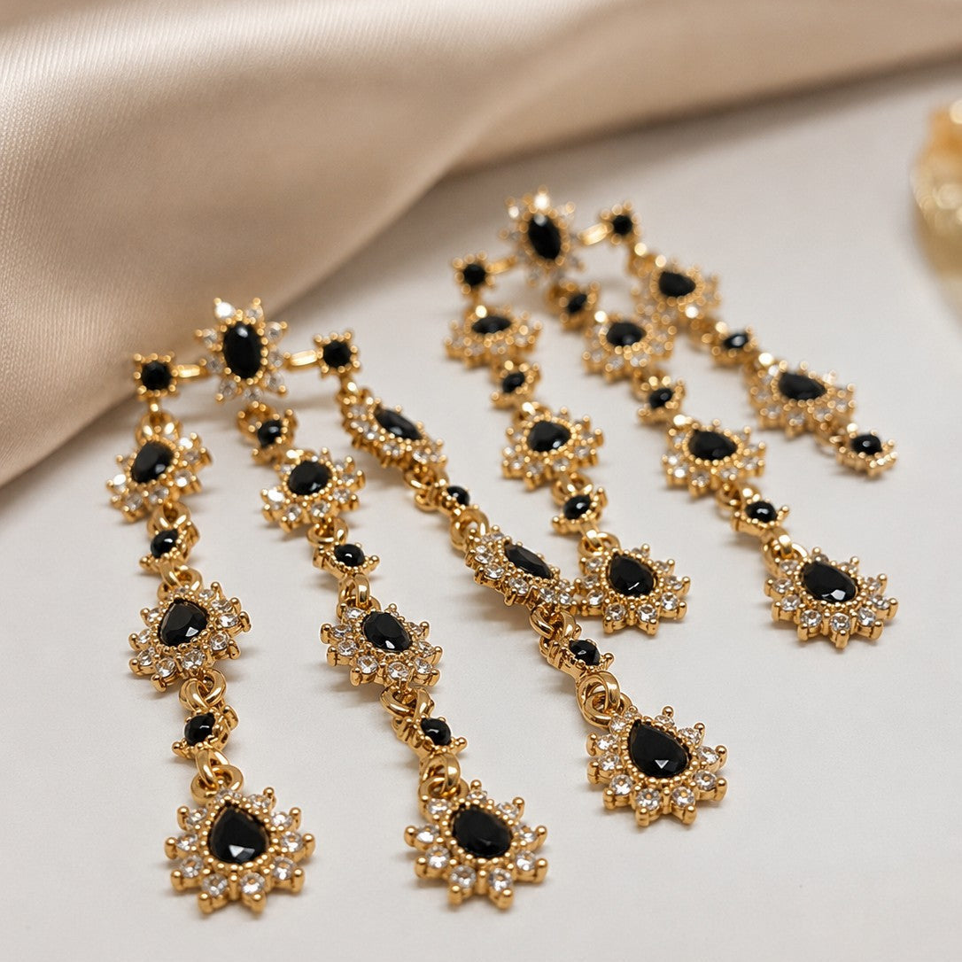 Triple Strand Starburst Drop Earrings