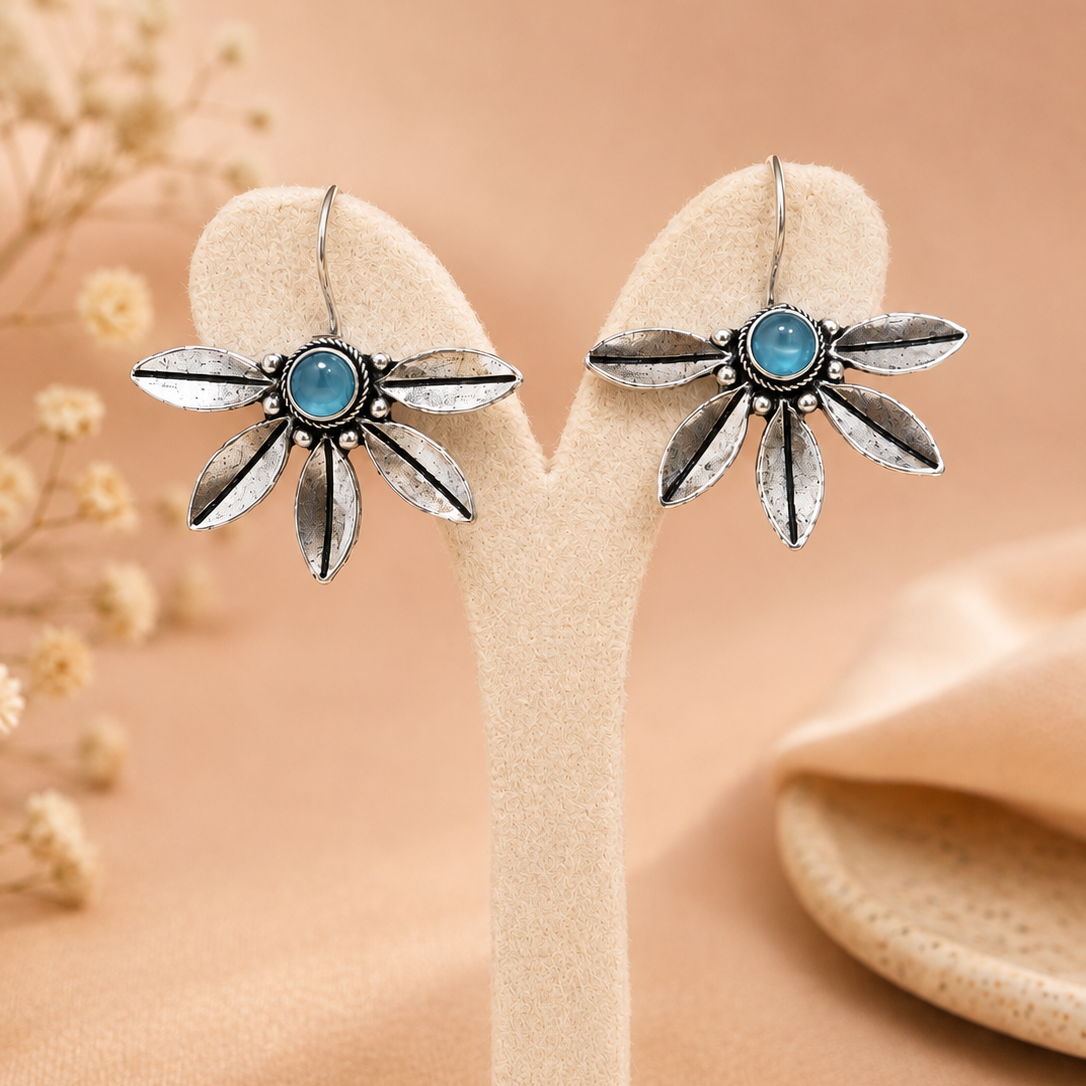 Blue Petal Earrings