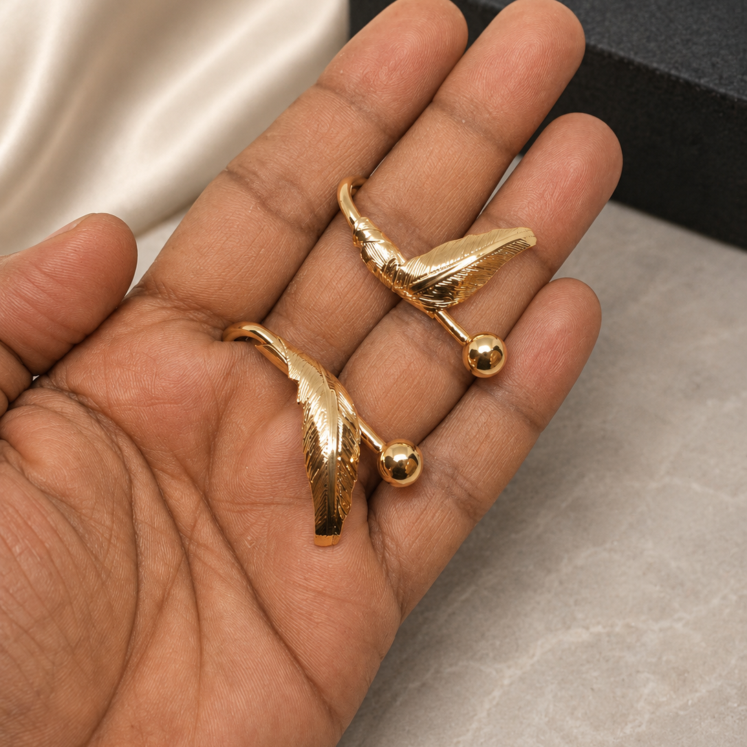 Feather Ball Earrings