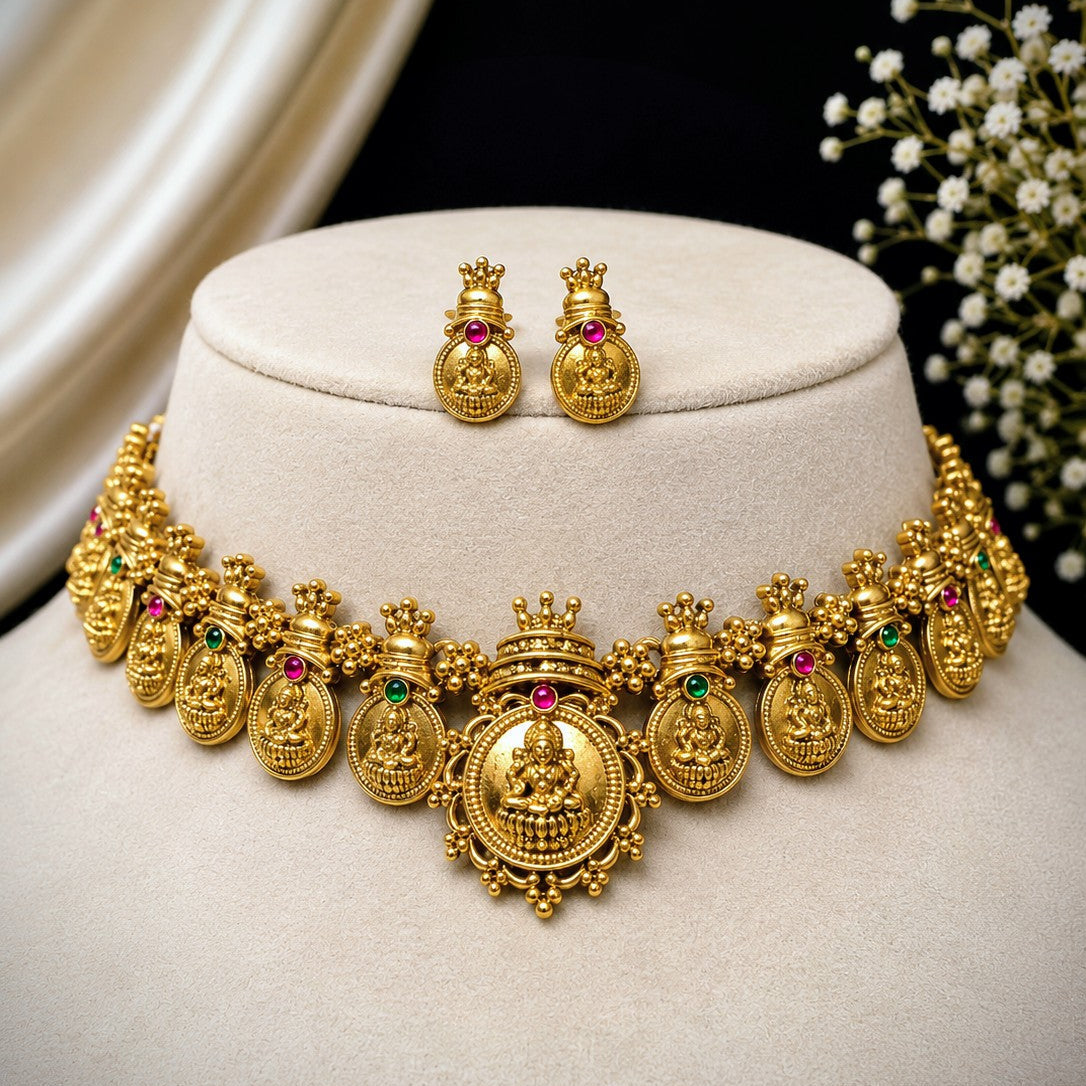 Temple Deity Coin Choker Set