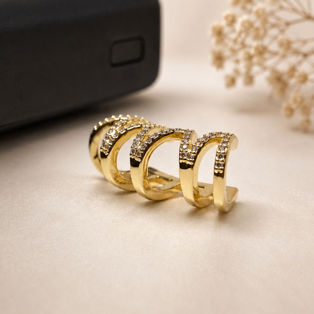 Zigzag Crown Cuff Earrings
